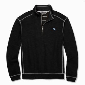 Black Tommy Bahama Big and Tall half zip.